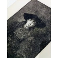 Żydowska narzeczona, akwaforta wg obrazu Rembrandta